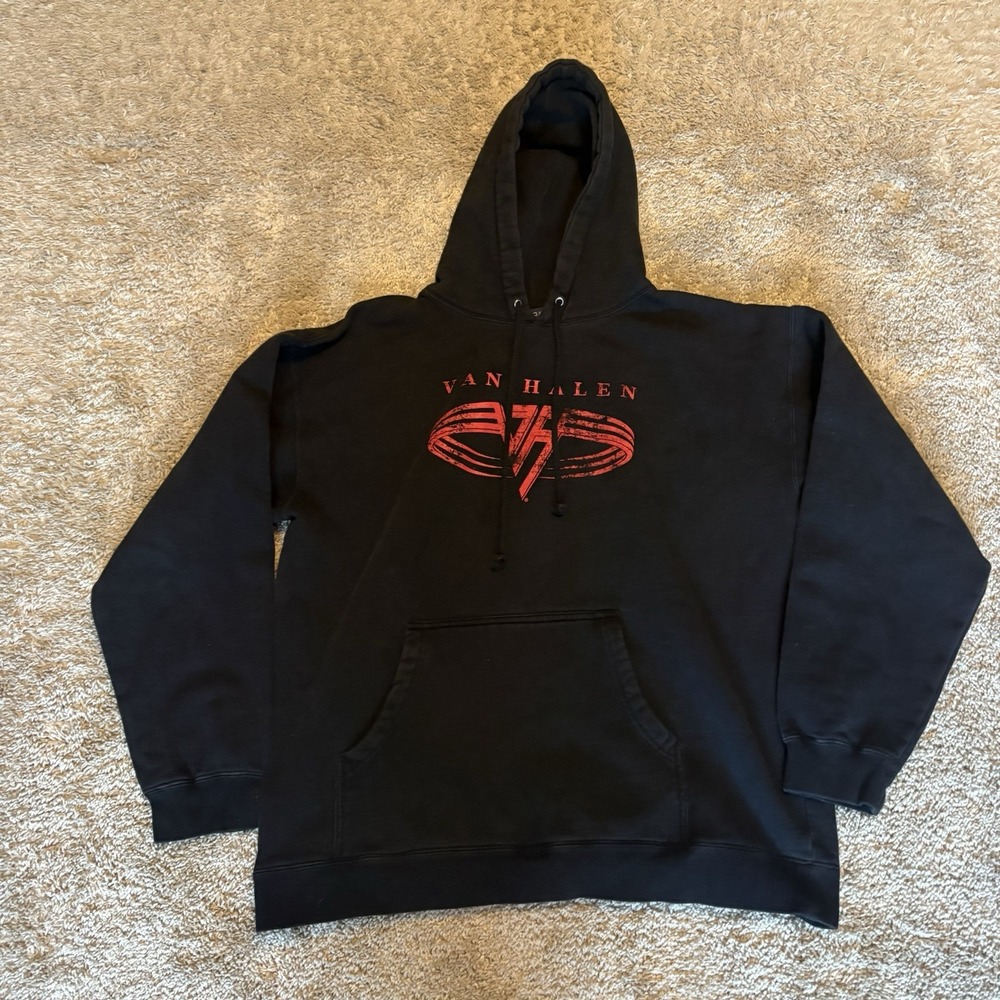 Vintage 90s Y2K Van Halen Hoodie Pullover Men's Large Boxy Fit
